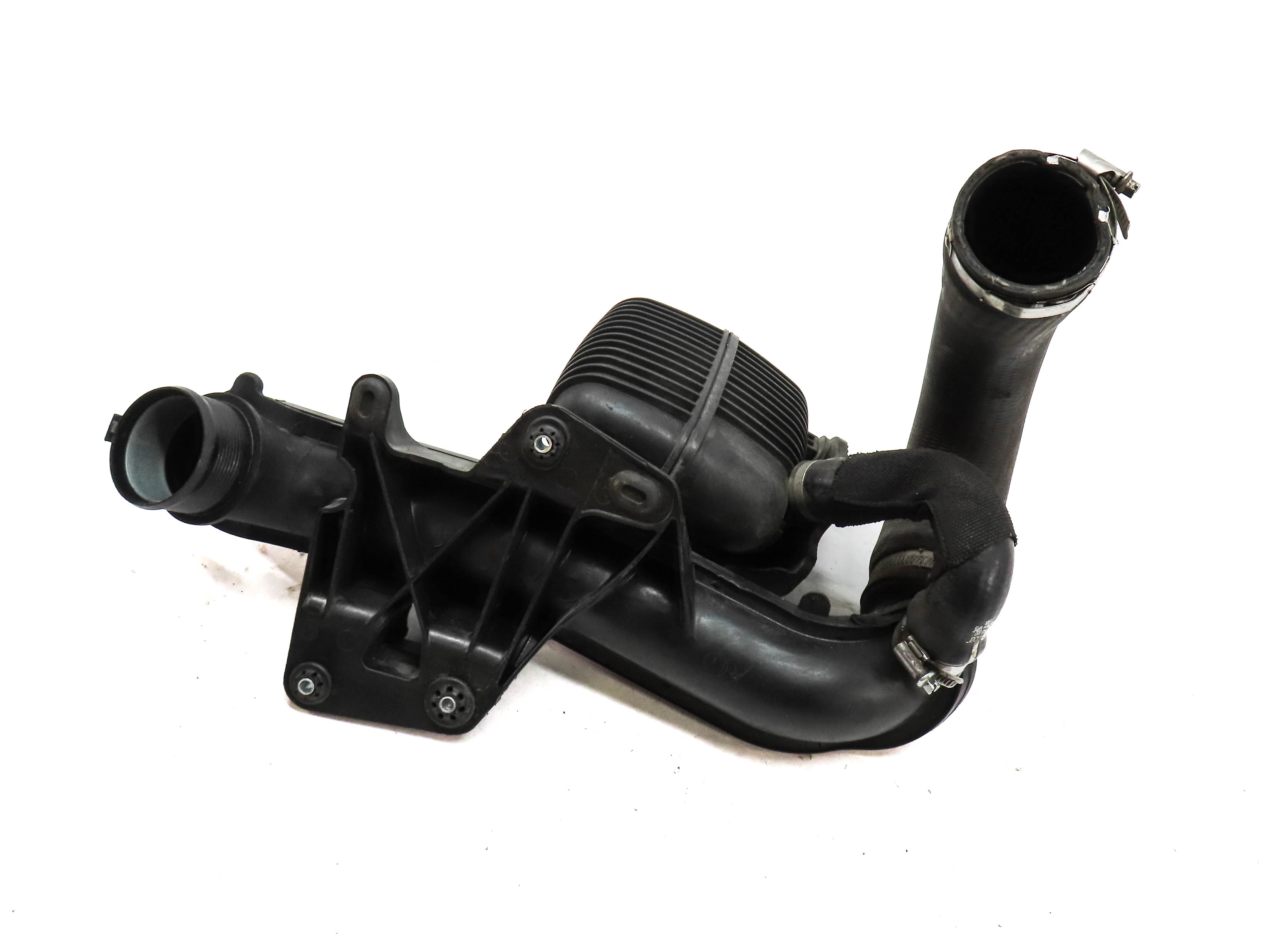 14 AUDI Q5 (B8 8R) 2.0L HYBRID CHJA INTERCOOLER PRESSURE PIPE HOSE w/DAMPER BOX — exact item pictured